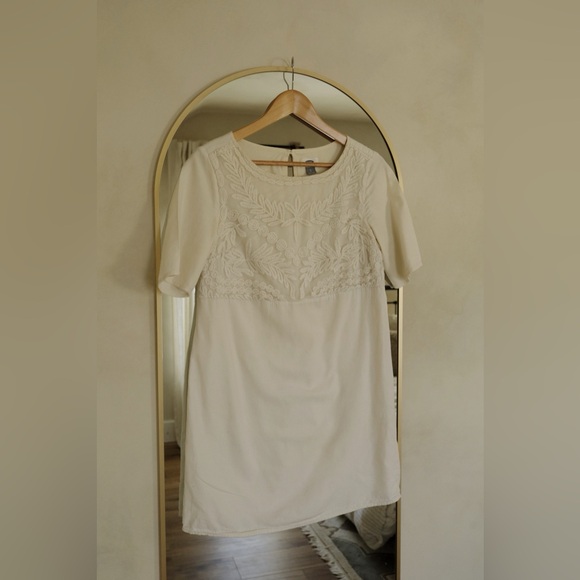 Old Navy Cream Mini Dress with Embroidery - Picture 2 of 7